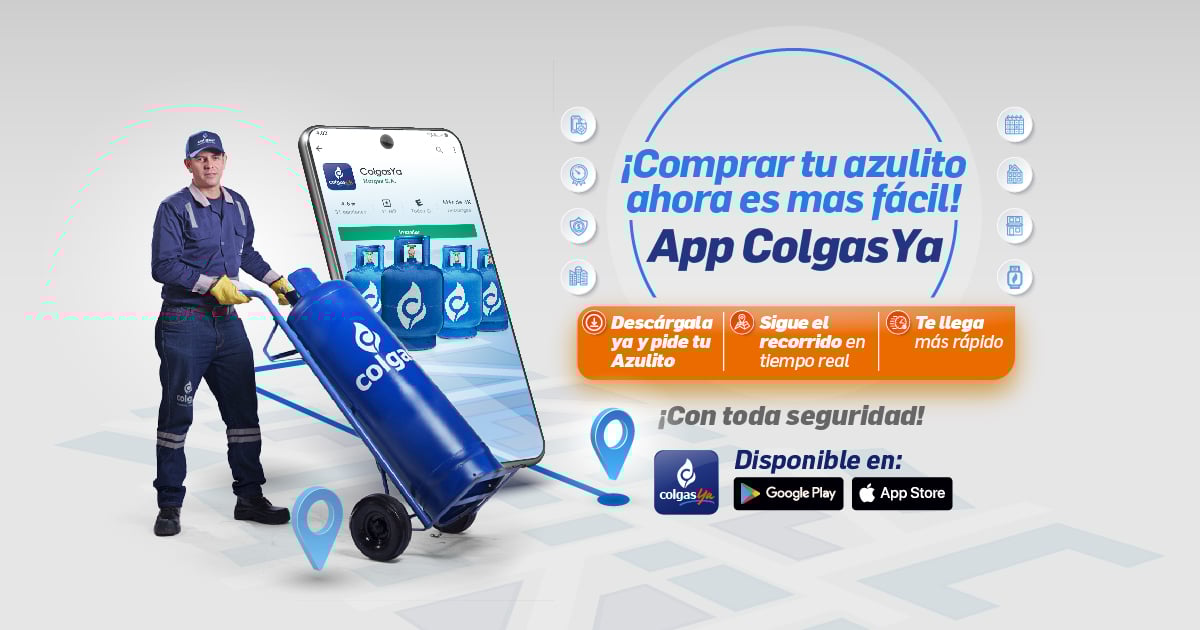 Compra tus cilindros de gas a través de la app ColgasYa